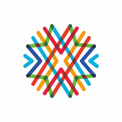 Colorful logo design concept vector. People team community event group modern symbol logo Template Vector