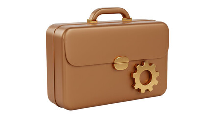 Isolated Briefcase with Gear