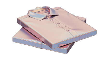 Isolated Stack of Metallic Pink Shirts
