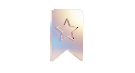 Isolated Holographic Bookmark with Star