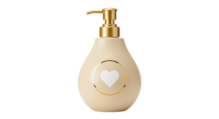 Isolated Pump Bottle Cream with Heart Icon