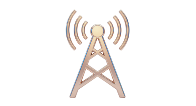 Isolated Metallic Radio Tower Transmitting Signal