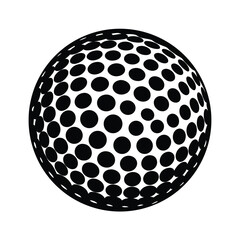 black and white golf ball