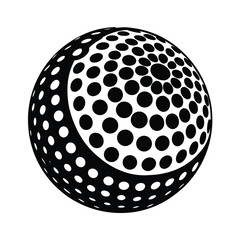 black and white golf ball vector