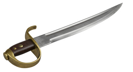 Isolated Antique Naval Cutlass Sword