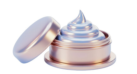Isolated Pearlescent Cosmetic Cream Jar