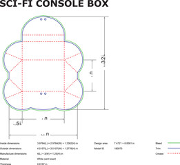 Sci Fi Console Box Blueprint Diagram Technical Drawing Illustration Template