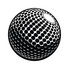 black and white golf ball vector