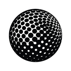 black and white golf ball vector