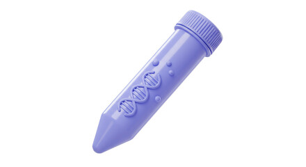 Isolated DNA Strand in Purple Test Tube for Medical Research