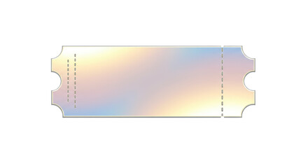 Isolated Pastel Holographic Ticket for Event Entry