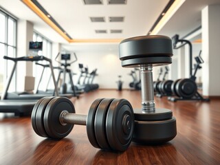 dumbbells on the gym