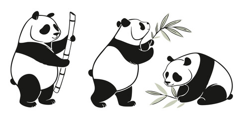 Simple Panda Vector Pack for Logos, Stickers, and Graphic Design