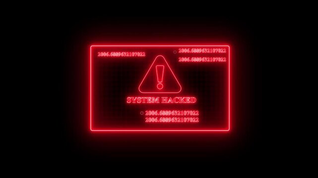 System hack security breach computer hacking warning message hacked alert blackmailing virus countdown until deletion ,concept of computer security, warning, hacking computer tech screen,