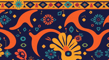 Oriental pattern. Oil painting. Pattern for printing on wall decorations, covers, leaflets, business cards