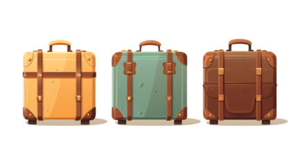 Collection of Hand-Drawn Suitcases for Creative Design Projects
