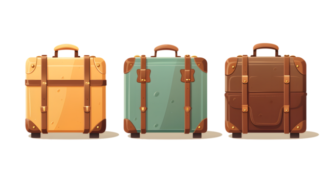 Collection of Hand-Drawn Suitcases for Creative Design Projects