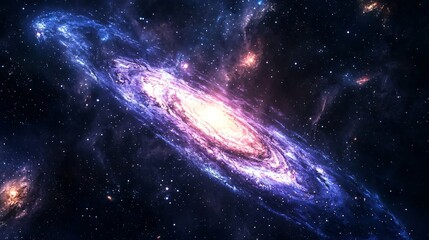 Fototapeta premium An enchanting galaxy filled with stars and nebulas creating a breathtaking cosmic display of infinite galaxies in low-key lighting