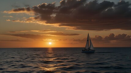 sailboat at sunset