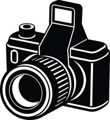 vintage photo camera and film