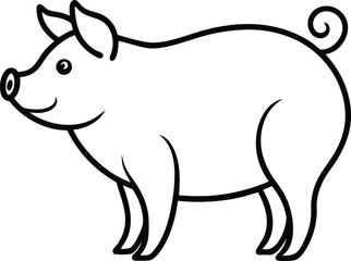 vector illustration of a pig