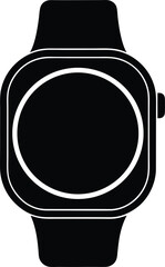 vector illustration of a black and white watch