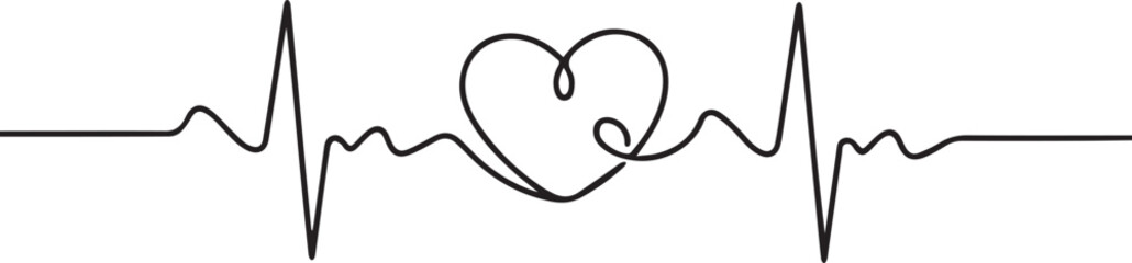 heart with heartbeat vector