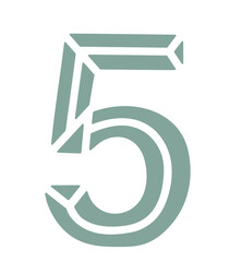 vector illustration of a geometric gem stone number 5
