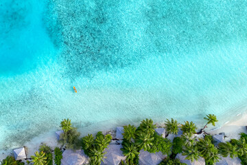 Perfect Maldives paradise Tropical aerial landscape, seascape, luxury villas, Amazing sea ocean reef lagoon beach nature, Exotic tourism, panoramic destination, summer vacation, resort