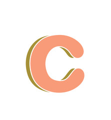 vector illustration of a lowercase c
