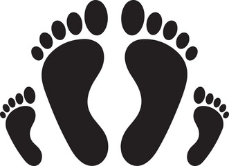 Father and Son Footprints Vector Family Bond Silhouette Design