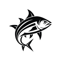 Tuna fish silhouette with white background 