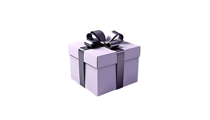 Obraz premium gift box isolated on white | Elegant Gift Box with Silver Ribbon on a transparent Background