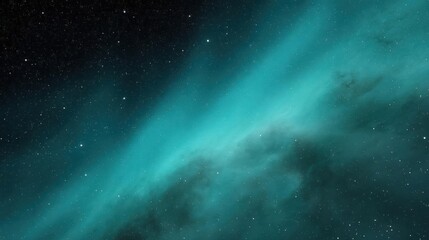 Obraz premium Abstract digital art piece that appears to be a night sky filled with stars. the background is a deep blue-green color with a hint of white, creating a beautiful contrast with the dark blue.