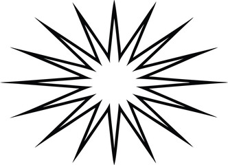 Abstract Starburst Design With Black Geometric Sharp Lines Radiating Outward From The Center