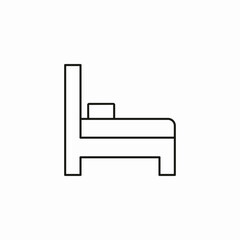 single bed minimal icon sign vector