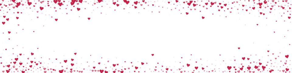 Red hearts scattered on white background.