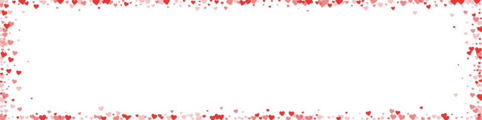 Red hearts scattered on white background.