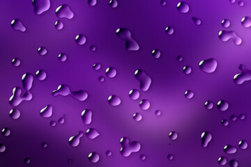 Fioletowe tło z efektem kropel wody i połyskującym gradientem w stylu cyfrowym
