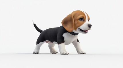 Cute beagle puppy, digitally rendered