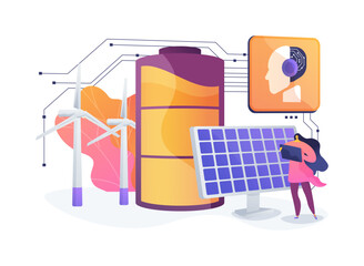 High-Efficiency Renewable Energy Storage abstract concept vector illustration.