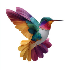 colorful hummingbird isolated on transparent background. generative ai isolated white background