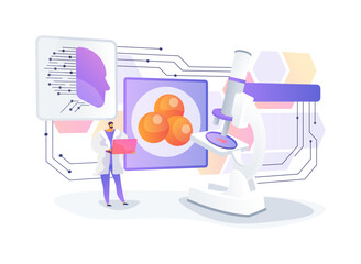 Advanced 3D Microscopy in Cellular Studies abstract concept vector illustration.