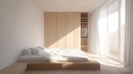Minimalist bedroom with natural light (2)