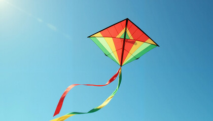 Colorful kite flying in the sky on International Children's Day  