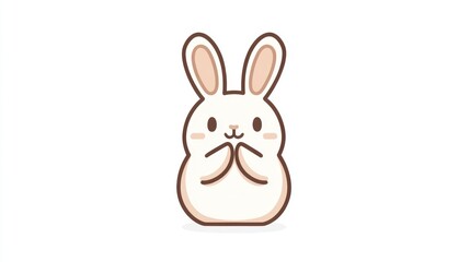 Obraz premium Cute cartoon bunny, adorable and cheerful