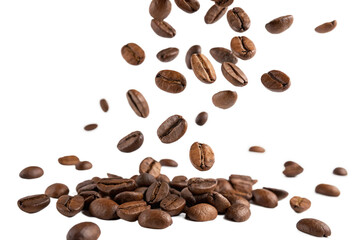 Naklejka premium coffee beans frame border isolated on white or transparent png 