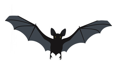 Glowing Scary Bat Vector Graphic