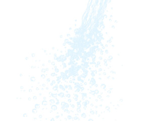 Water Bubbles Flowing Downwards Refreshing Clean Concept isolated on a transparent background