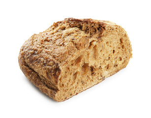Piece of fresh bread isolated on white